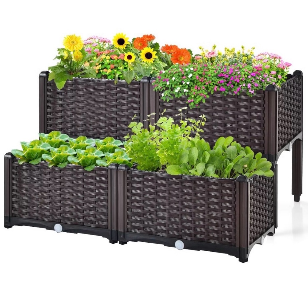 Summerville Large Rattan Self Watering Planters
